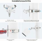 HOLACA Masthalterung für Eufy- und Arlo-Kameras, Metall, Weiss, 1 Stück