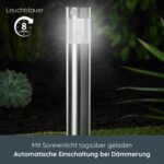 MeLiTec Solar Gartenleuchte mit Bewegungsmelder, Edelstahl oder Anthrazit