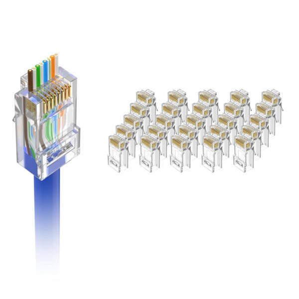 VCE Cat6 RJ45 Pass-Through-Stecker transparent