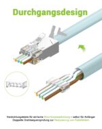LEENUE RJ45 Stecker Cat7 Pass Through, 10 Stück