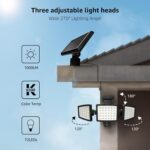 Lepro Solar-Aussenleuchte mit drei LED-Panelen und Solarpanel