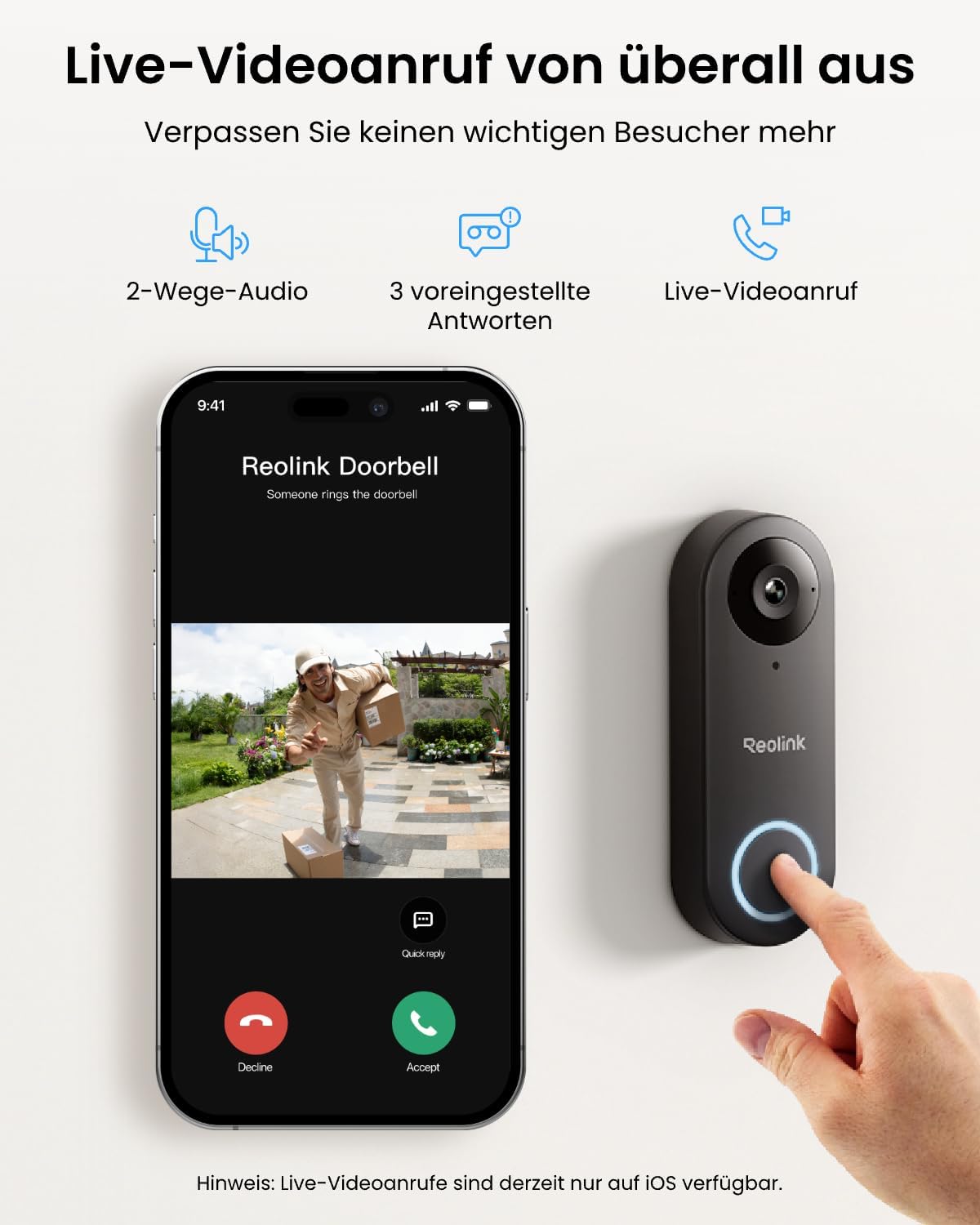 Reolink Home Hub Mini+Video Doorbell WiFi Bild 1 Reolink Video-Türklingel WiFi 5MP mit Home Hub Mini