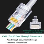 Greluma RJ45 CAT6 Pass-Through-Stecker vergoldet 100 Stück