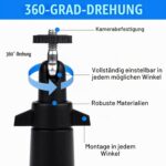 CJMUQEHH Kamerahalterung mit 1/4-Zoll-Gewinde, verstellbar, Schwarz