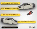 odedo 8x RJ45 Netzwerkstecker CAT6A/CAT7 geschirmt