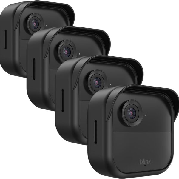 HOGEE Silikonhülle für Blink Outdoor 4, 4 Stück, Tiefschwarz