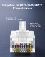 VCE Cat6 RJ45 Pass-Through-Stecker transparent