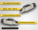 odedo 4x RJ45 Netzwerkstecker CAT6A/CAT7 Metall