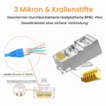 Solsop geschirmte RJ45-Durchgangsstecker Cat 6 Cat 6A 50 Stück