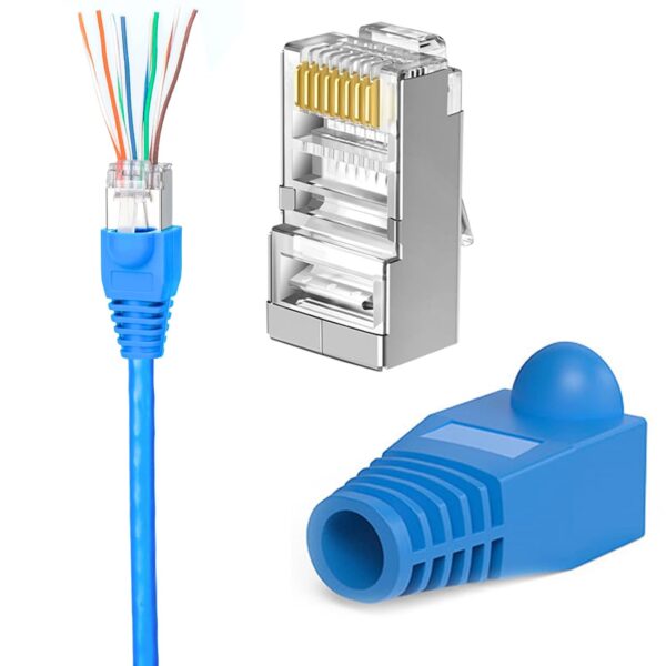 Solsop geschirmte RJ45-Durchgangsstecker Cat 6 Cat 6A 50 Stück