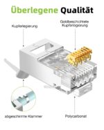 LEENUE RJ45 Stecker Cat7 Pass Through, 10 Stück