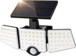 Lepro Solarlampe Aussen mit Bewegungsmelder und drei LED-Panelen