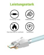 LEENUE RJ45 Stecker Cat7 Pass Through, 10 Stück