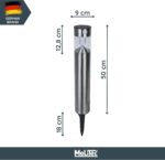 MeLiTec Solar Gartenleuchte mit Bewegungsmelder, Edelstahl oder Anthrazit