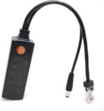 DSLRKIT Gigabit PoE-Splitter 48 V auf 12 V, schwarz