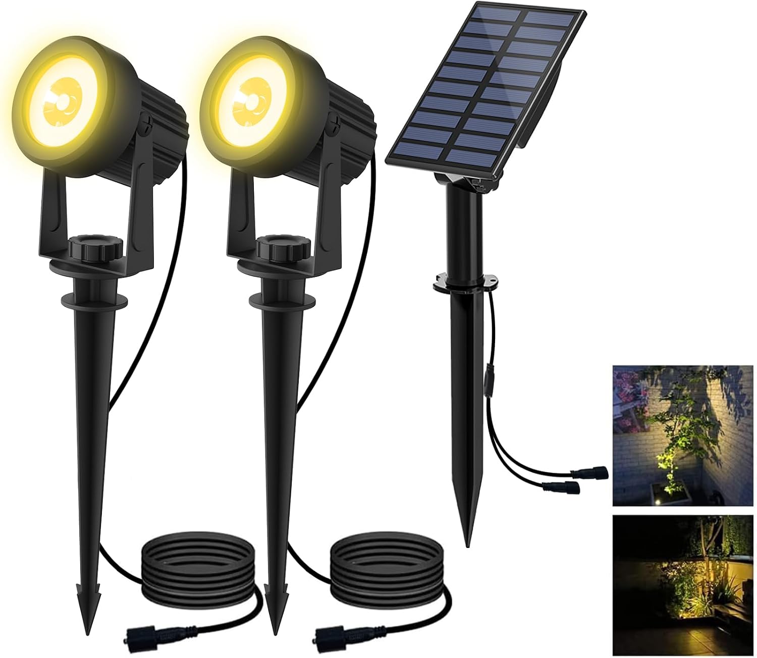 T-SUN Solar-Gartenleuchte 2er-Set, warmweiss