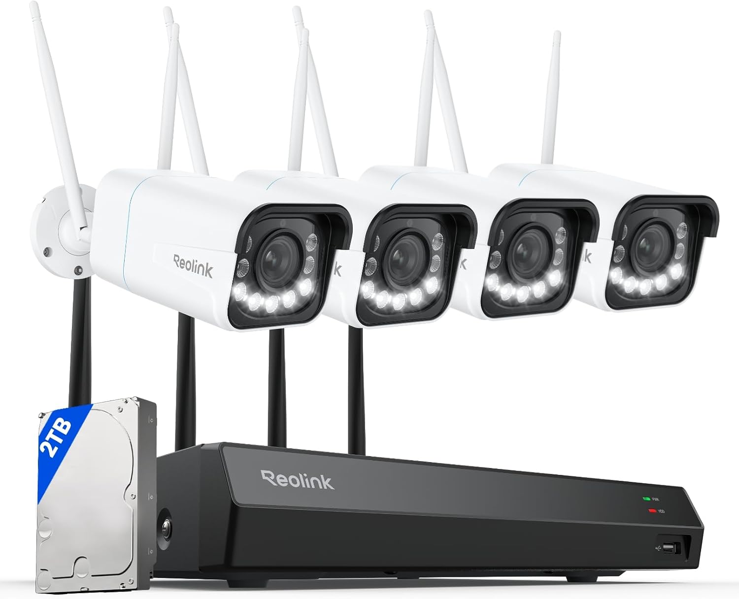 Reolink RLN12W + 4x RLC-811WA Bild 1 Reolink 4K Überwachungsset mit RLC-811WA Kameras und RLN12W NVR