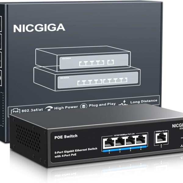 NICGIGA GS0410P PoE-Switch 5 Port