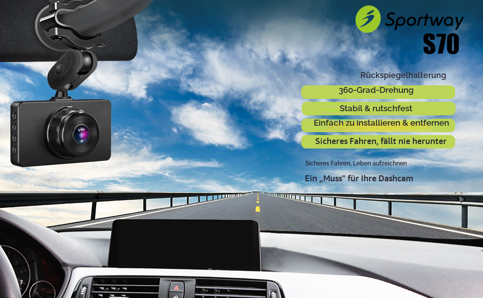 Sportway S70 Spiegelhalterung mit sechs Gelenken für Dashcam – Detail 2