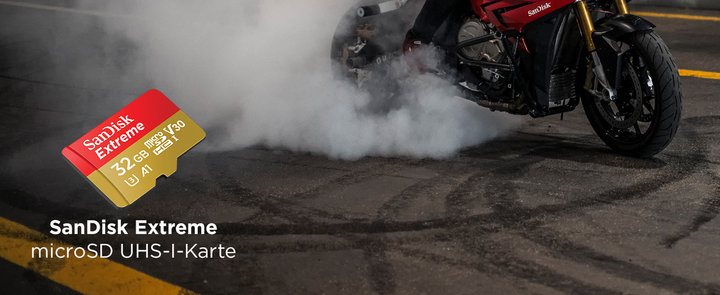 SanDisk Extreme microSD Speicherkarte mit U3 und V30 für Action-Kameras – Detail 2