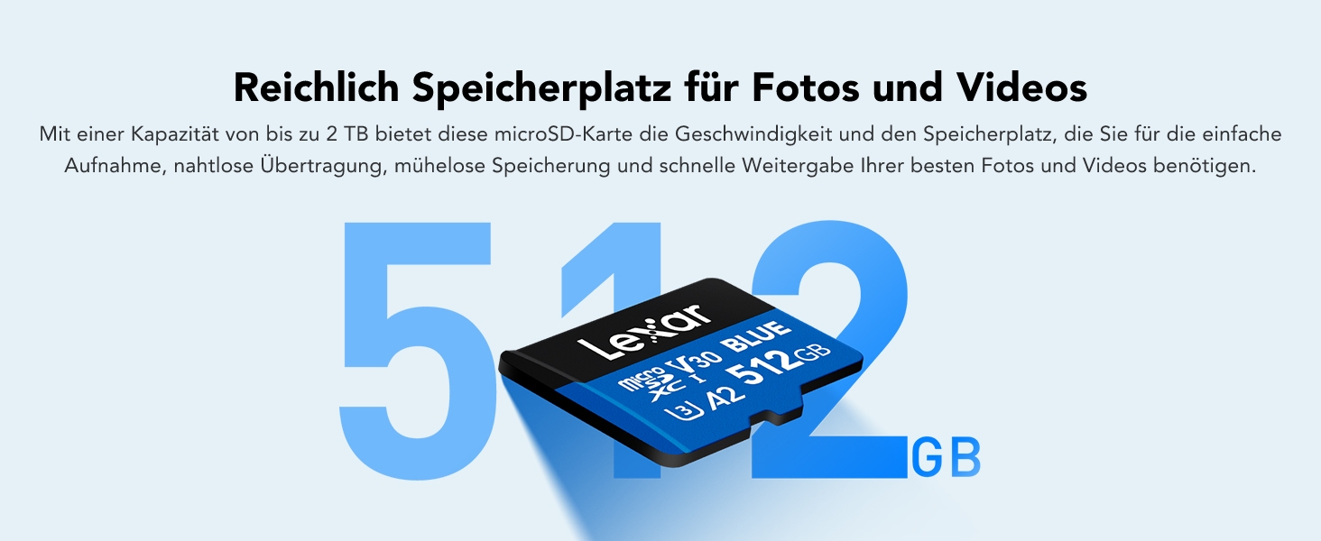 Lexar Blue microSDXC 512 GB mit A2 und V30 für Video und Apps – Detail 11