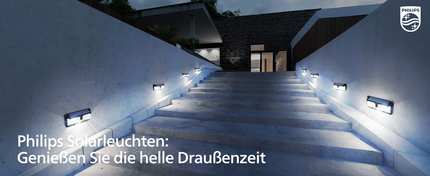 Philips Solarlampe Aussen mit Bewegungsmelder, 258 LEDs, 29,2 cm – Detail 9