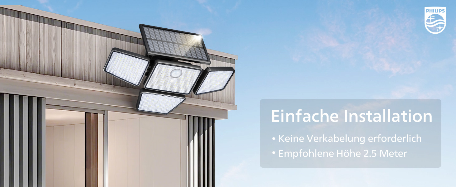 Philips Solarlampe Aussen mit Bewegungsmelder und Fernbedienung, 196 LED – Detail 9