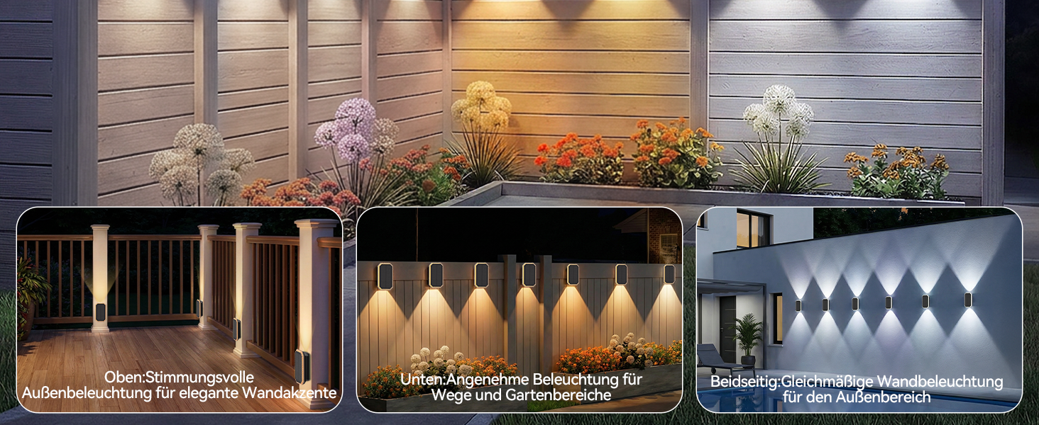 TECKNET Solar Wandleuchte mit Up-&-Down-Licht für Aussen – Detail 2