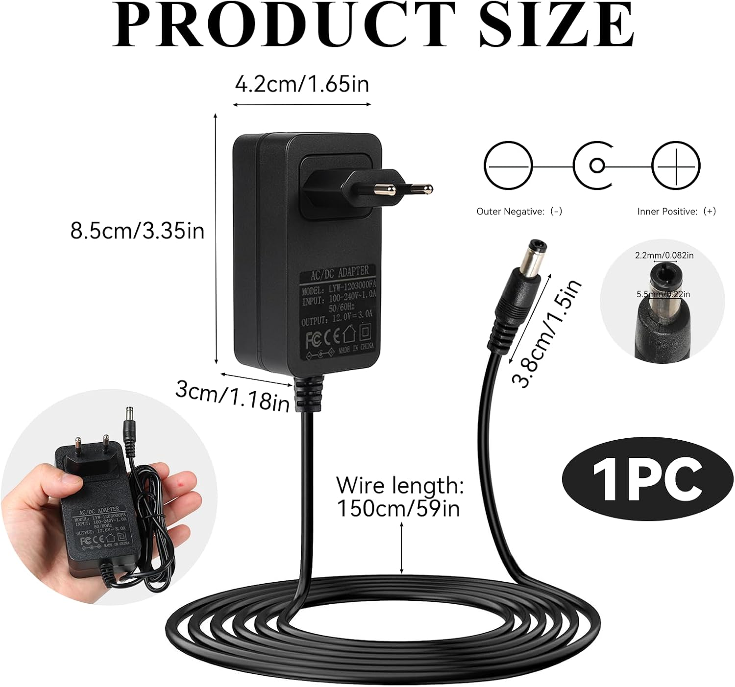 Bpzmm 12V3Aadapter-1020 Bild 1 Bpzmm Netzteil 12V 3A 36W schwarz