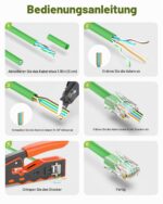 LEENUE RJ45 Stecker Cat6 Pass Through, 50 Stück