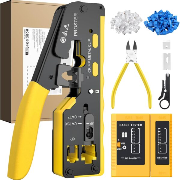 Proster RJ45 Crimpzange Set Gelb