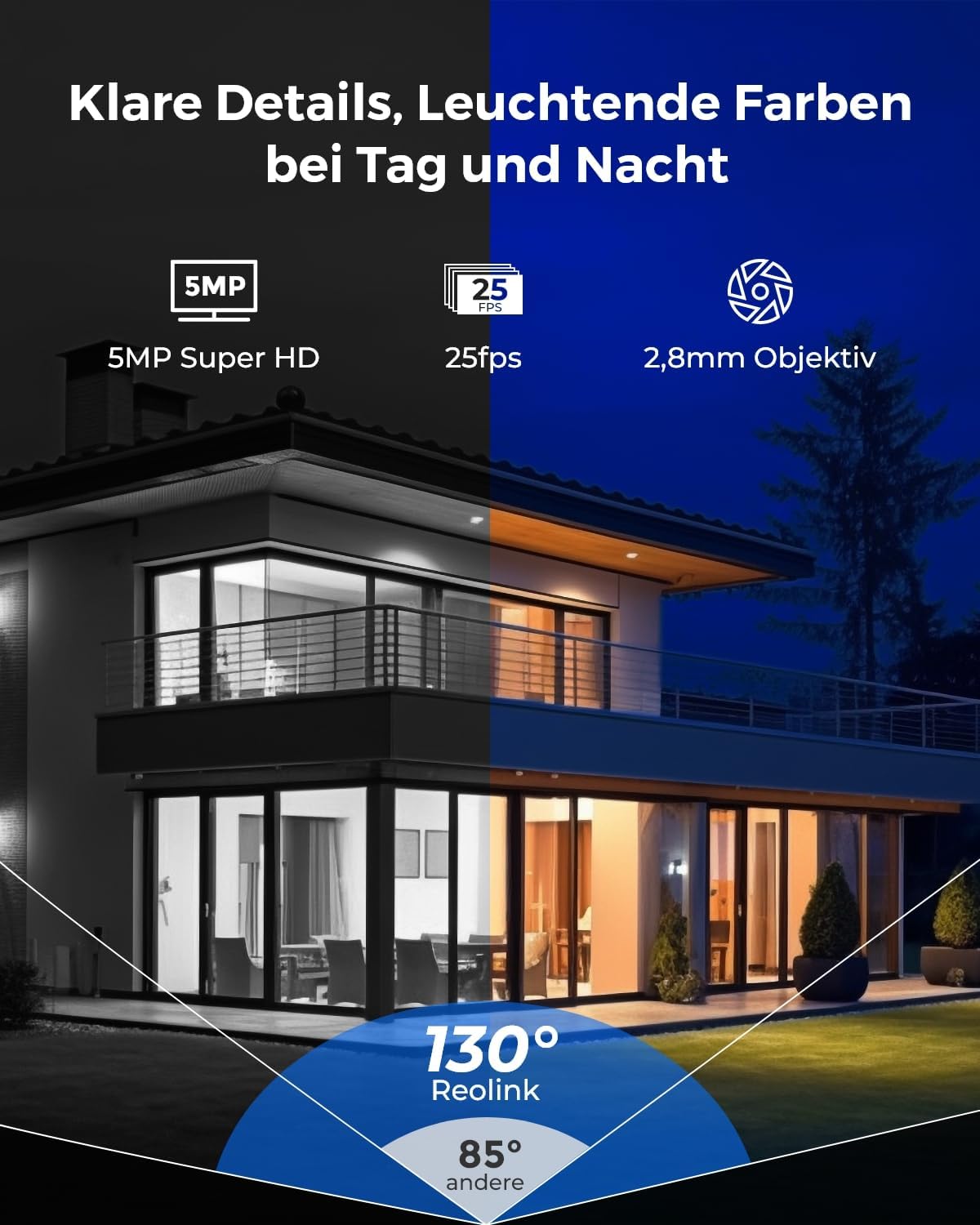 Reolink RLK8-500V4 Bild 1 Reolink RLK8-500V4 5-MP-PoE-Überwachungsset mit NVR und vier Kameras