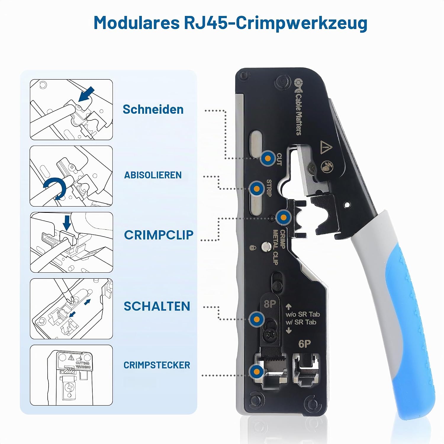 Cable Matters 180124 Bild 1 Cable Matters All-in-One RJ45 Crimpzange