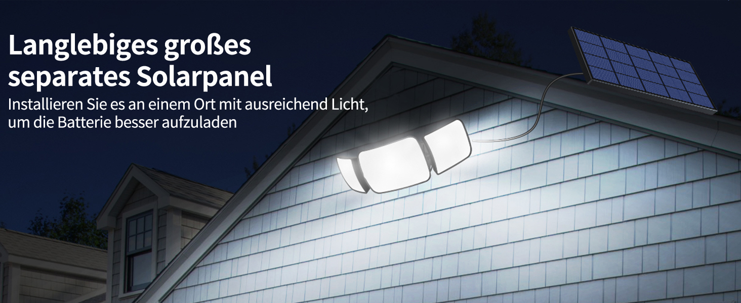 INTELAMP Solarstrahler mit Bewegungsmelder und Fernbedienung für Aussenbereich – Detail 2