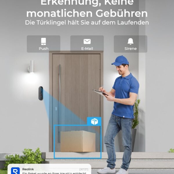 Reolink Akku-Türklingel mit Kamera, 2K, 1:1-Ansicht