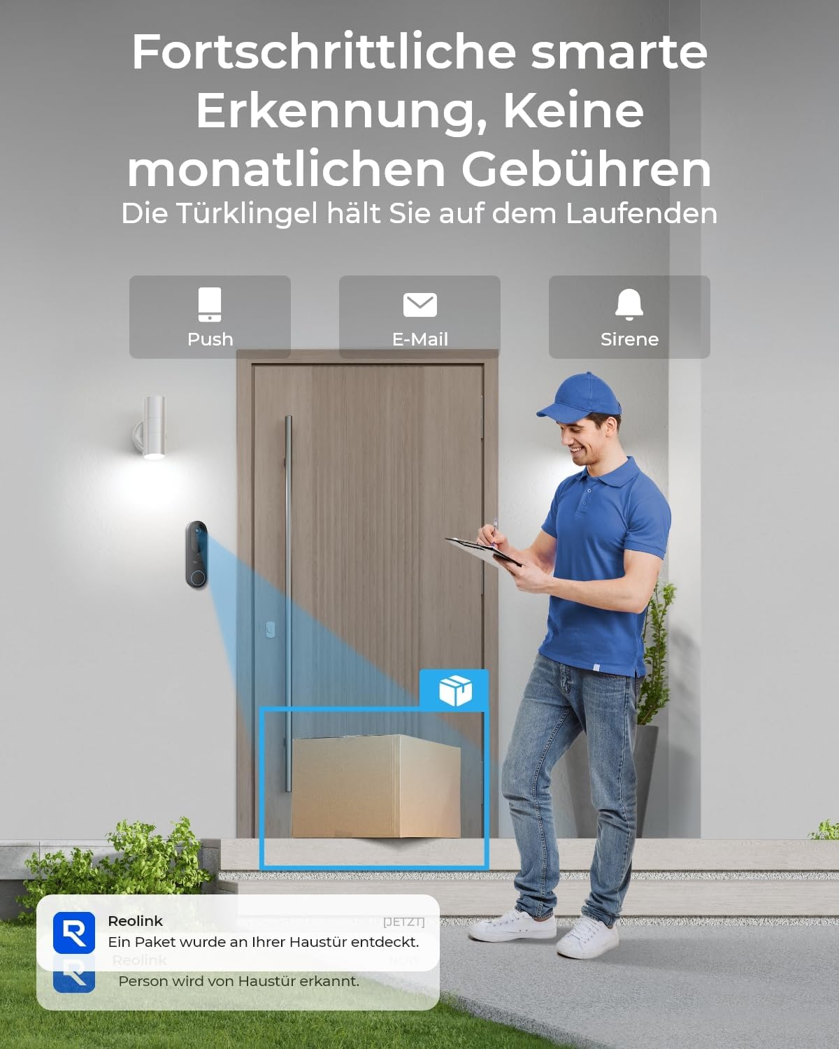 Reolink Reolink Video Doorbell (Battery) Bild 1 Reolink Akku-Türklingel mit Kamera, 2K, 1:1-Ansicht