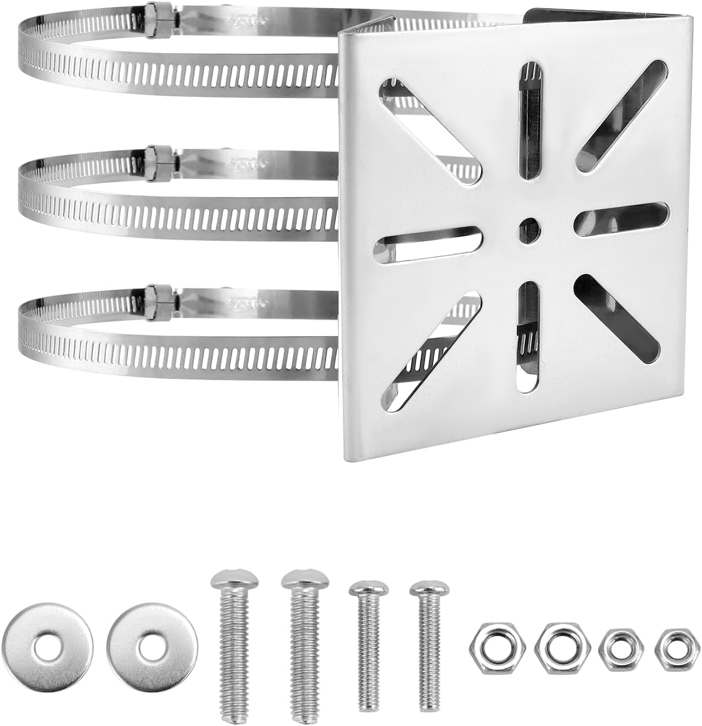 QWORK WD40720 Bild 1 QWORK Masthalterung Edelstahl Ø200 mm