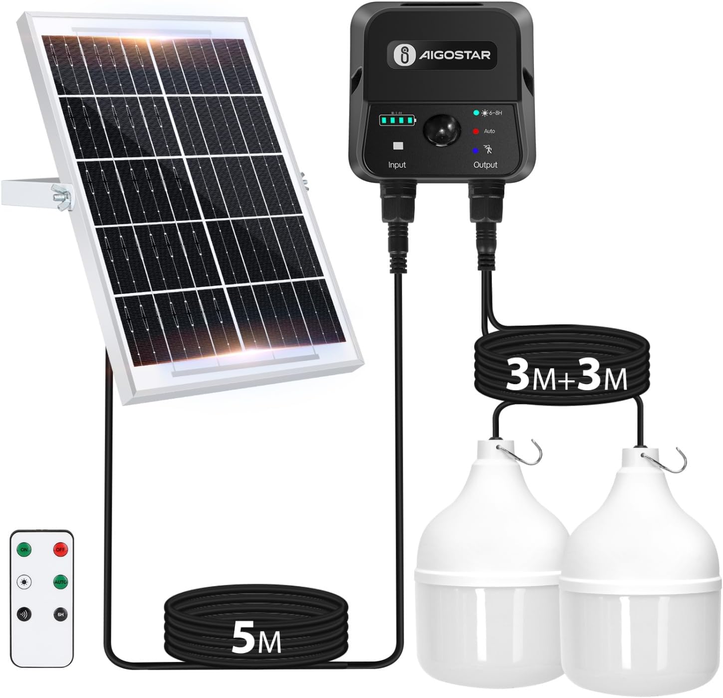 Aigostar Solarlampe mit Bewegungsmelder und Fernbedienung