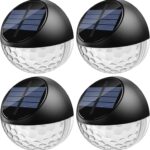 Quntis 4er-Set Solar Wandleuchte Aussen IP65 Wasserdicht Warmweiss