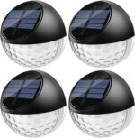 Quntis 4er-Set Solar Wandleuchte Aussen IP65 Wasserdicht Warmweiss