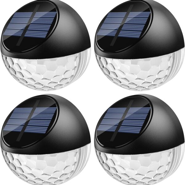 Quntis 4er-Set Solar Wandleuchte Aussen IP65 Wasserdicht Warmweiss