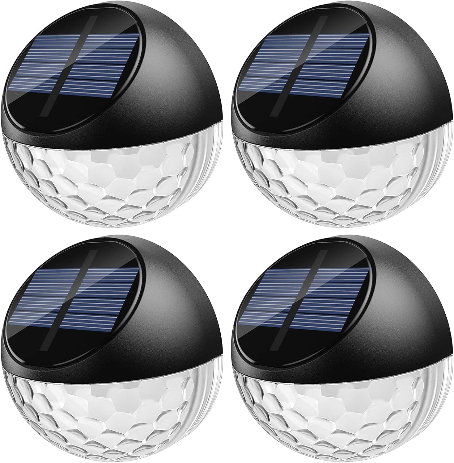 Quntis Bild 1 Quntis 4er-Set Solar Wandleuchte Aussen IP65 Wasserdicht Warmweiss