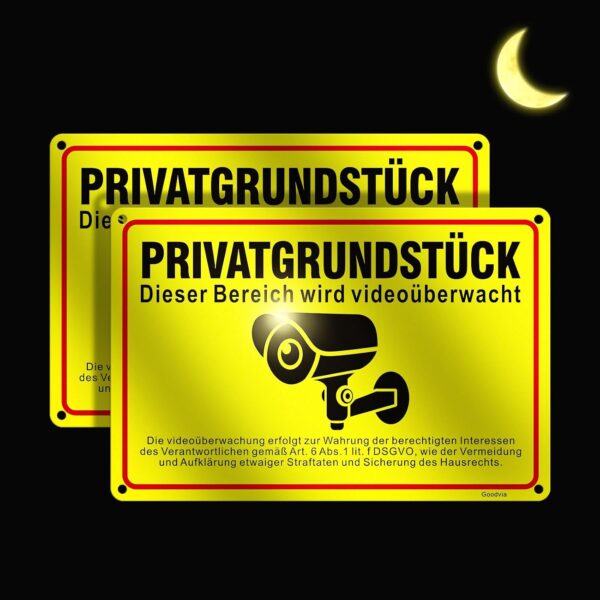 Goodvia Warnschild Videoüberwachung 30x20 cm aus Aluminium