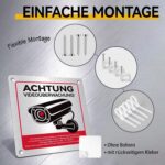 Ithyes Warnschild Videoüberwachung Aluminium 15 x 15 cm