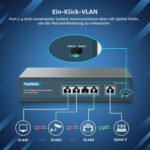 YuanLey 5-Port Gigabit PoE-Switch, 4 PoE+ Ports 78 W, unmanaged, lüfterlos