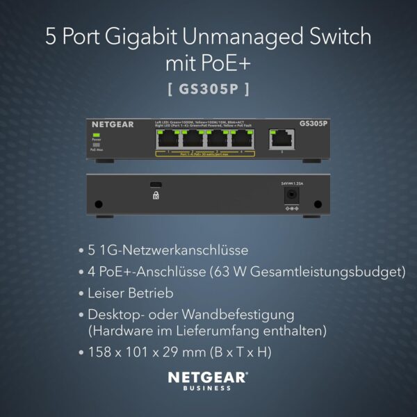 NETGEAR GS305P PoE+ Switch
