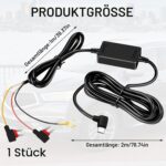 LEIBOCHAO USB-C Dashcam-Hardwire-Kabel 12–24 V, 3,5 m