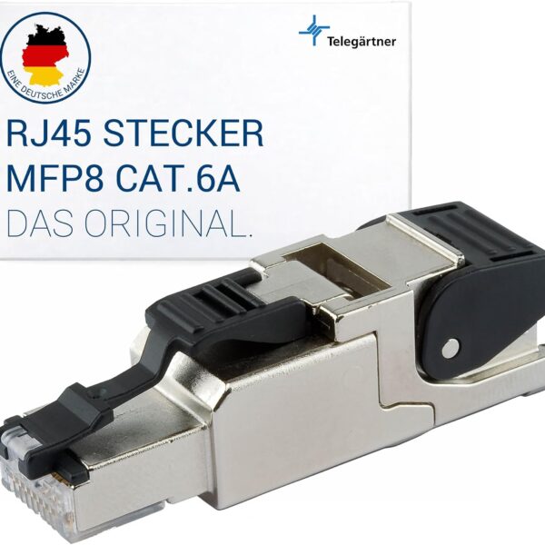 Telegärtner MFP8 RJ45-Stecker Cat6A geschirmt T568B feldkonfektionierbar