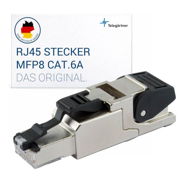 Telegärtner MFP8 RJ45-Stecker Cat6A geschirmt T568A