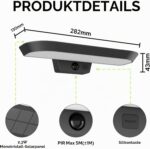 auralab Solarlampe für Aussen mit Bewegungsmelder, oval